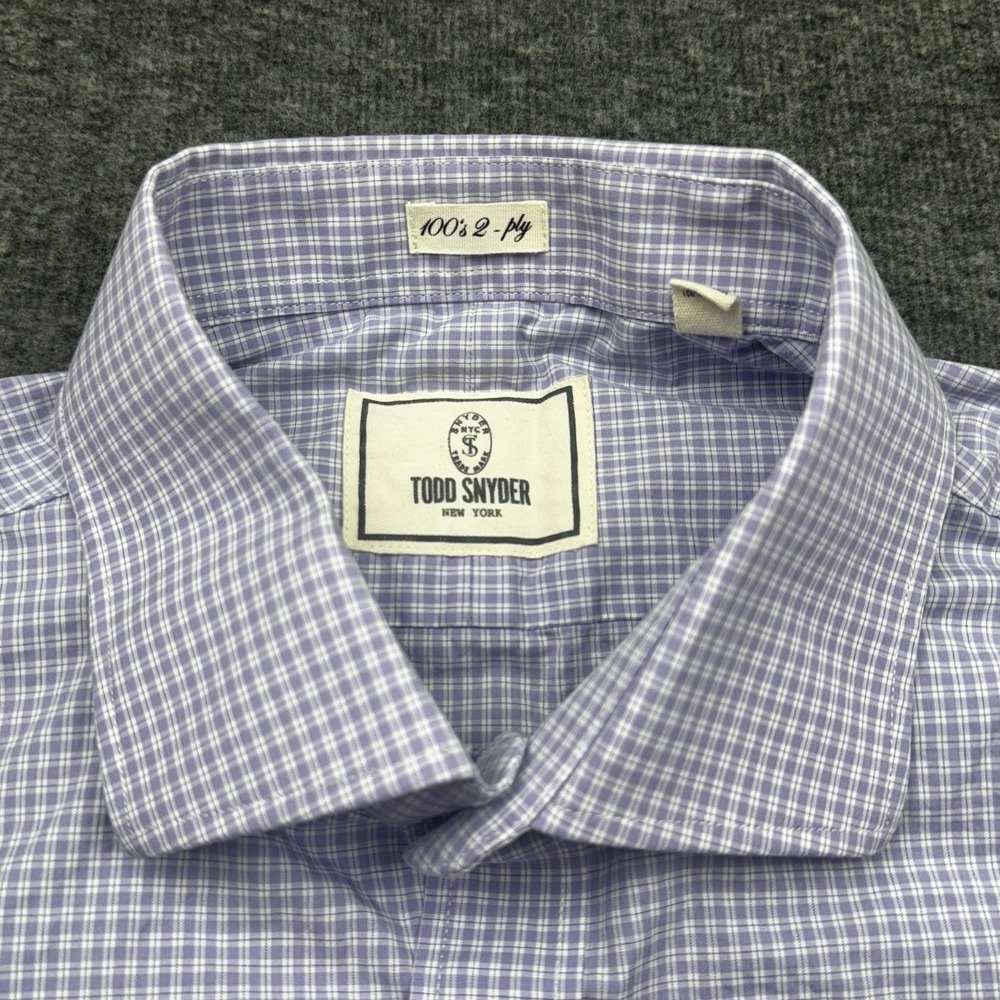 Todd Snyder Shirt Mens 17 32/33 100s‎ 2 Ply Long Sleeve Dress Button Up Purple